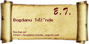 Bogdanu Tünde névjegykártya