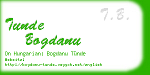 tunde bogdanu business card