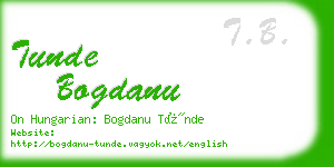 tunde bogdanu business card